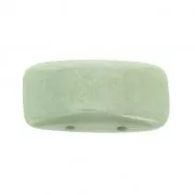 Cuentas de cristal checo marca Carrier 2 agujeros 11x22 mm Opaque Luster Green x 6
