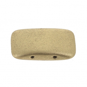 Cuentas de cristal checo marca Carrier 2 agujeros 11x22 mm Gold Mat x 6