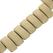 Cuentas de cristal checo marca Carrier 2 agujeros 11x22 mm Gold Mat x 6