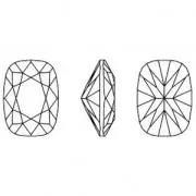 Cabuchón PureCrystal 4568 Cushion Fancy Stone 8 x 6 mm Crystal Silver Shade x1