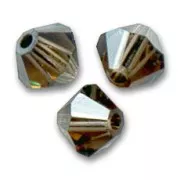 Smoky Quartz Satin - Toupies en cristal PureCrystal 5328 4 mm Smoky Quartz Satin x50 Toupies en cristal PureCrystal 5328 4 mm Smoky Quartz Satin x50