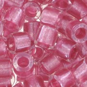 Miyuki Delica 8/0 DBL0902 - Crystal Spkl Peony Pink Lined x8g|raw }}