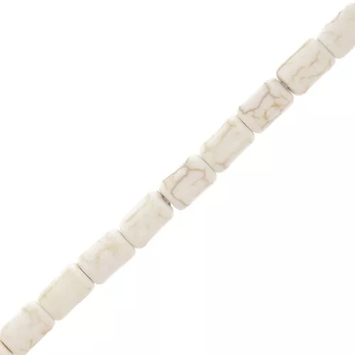 Cuenta tubo 6x4 mm Howlite imitación x38cm - Color Crudo