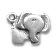 Dije Elefante 15 mm plateado antiguo x1