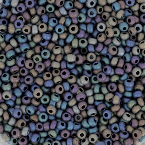 Cuentas de Rocalla Preciosa 11/0 de 2 mm - Jet Mat AB x20 g
