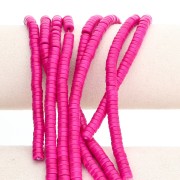Cuenta Cuentas arandelas 6x3 mm Howlite imitación x38cm - Fucia