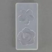 Molde de silicono para resina - motivo flores 39x20 mm