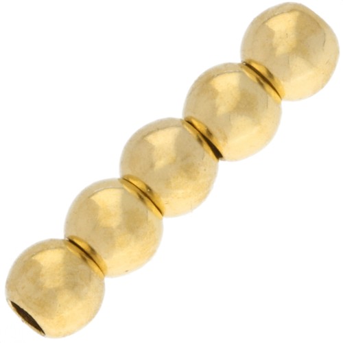 Cuentas redondas de 3 mm con agujeros grandes - Gold filled (oro laminado) x10