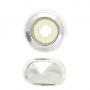 Cuenta pasante Stopper Bead 6.6 mm con agujero de 2mm en Plata 925 x1