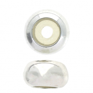 Cuenta pasante Stopper Bead 6.6 mm con agujero de 2mm en Plata 925 x1