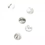 Cabuchones redondos 4 mm para pegar o para engastar Quartz Rutile x5