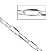 Cadena de filete rectangular de 3,8 mm - Plata 925 x50cm
