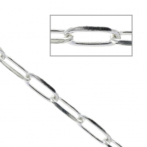 Cadena de filete rectangular de 3,8 mm - Plata 925 x50cm