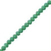 Cuentas redondas aplanadas facetadas 3.5x3 mm Medium Green Opaque x35cm|raw }}