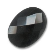 Cabuchón ovalado facetado 18x13 mm Black Agate|raw }}