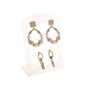 Expositor de cristal orgánico para pendientes 15x10 cm Blanco|raw }}