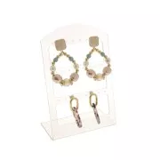 Expositor de cristal orgánico para pendientes 15x10 cm Blanco