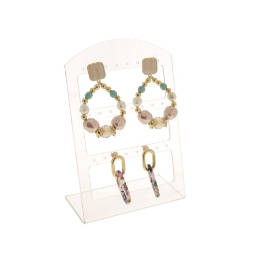 Expositor de cristal orgánico para pendientes 15x10 cm Blanco