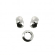 Cuentas redondas aplanadas con agujero 2 mm Acero inox 304 3.5x1.3 mm x10