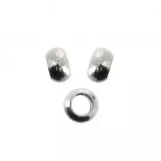 Cuentas redondas aplanadas con agujero 2 mm Acero inox 304 3.5x1.3 mm x10