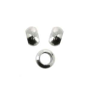 Cuentas redondas aplanadas con agujero 2 mm Acero inox 304 3.5x1.3 mm x10