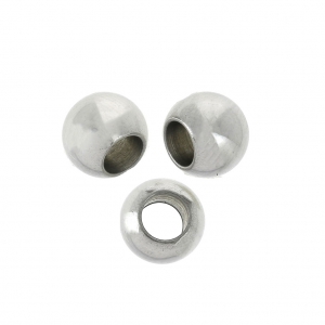 Cuentas redondas aplanadas de Acero Inox 8x6.5 mm x5