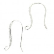 Ganchos de pendientes con strass 18.5 mm de Plata 925 x2|raw }}