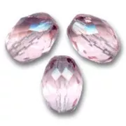 Cuentas en forma de oliva facetadas, 11 x 8 mm - Rosaline x20