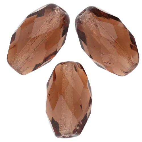 Aceitunas facetadas 12x7,5 mm Topacio ahumado x20