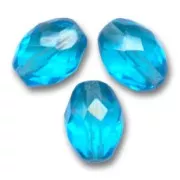 Aceitunas facetadas 11x8 mm Aquamarine x20
