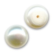 Cabujones semi-perforados - 8 mm - Perlas de agua dulce iridiscentes blancas x2|raw }}