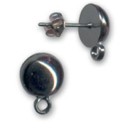 Pendientes media-bola 10 mm black nickel x2|raw }}