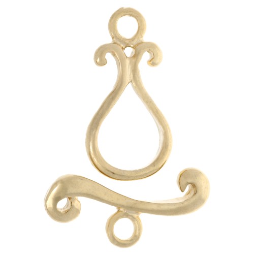 Cierre de aro y barrita para pulsera o collar - arabesco - 21 mm Dorado x1