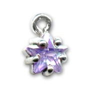 Dije estrella de Plata 8 mm óxido de zirconio Alexandrite x1|raw }}