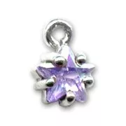 Dije estrella de Plata 8 mm óxido de zirconio Alexandrite x1