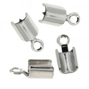 Terminal para cordón redondo 2,2 mm Chapado en plata fina envejecido x10|raw }}