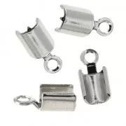 Terminal para cordón redondo 2,2 mm Chapado en plata fina envejecido x10