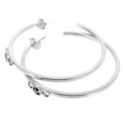 Pendientes de aro hilo cuadrado a decorar 3 y 4 mm 48x2 mm plateado x2|raw }}