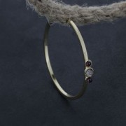 Pendientes de aro hilo cuadrado 3 Y 4 mm 48x2 mm - 48x2 mm Dorado con oro fino x2