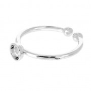 Anillo ajustable engaste para cabuchones fondo plano 4 mm plateado x1|raw }}