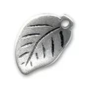 Dijes hojas 16 mm plateado antiguo x6