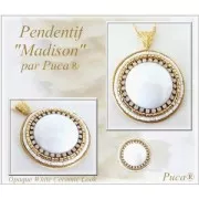 Cabuchón de vidrio par Puca® 18 mm Opaque Light Sapphire x 1