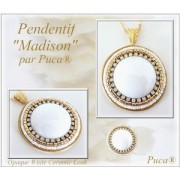 Cabuchón de vidrio par Puca® 18 mm Opaque Sapphire Silver x 1