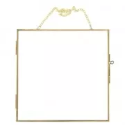 Marco de fotos para colgar en la pared - de vidrio y metal 200x200x7mm x1