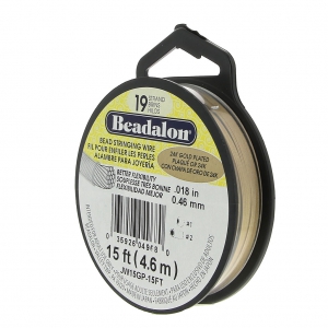 Hilo de Acero 19 hebras 0.46 mm Dorado con oro fino x4.6 m