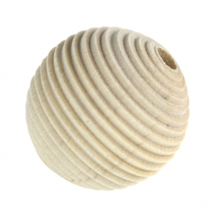 Cuentas redondas de madera bruto 20 mm natural x10