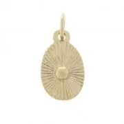 Dije Ovalado decorado con una bola pequeña 14x8.3 mm Chapado de Oro 3 micras x1