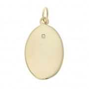 Dije Ovalado decorado con corazón y cruz 20.5x12 mm Chapado de Oro 3 micras x1