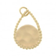 Dije / Colgante gota calado efecto martillado 18x12 mm Chapado de Oro 3 micras x1