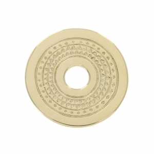 Medalla redonda calada étnico 20 mm Chapado de Oro 3 micras x1